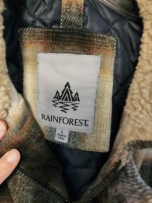 90s〜 RAINFOREST jacket Rainforest Jacket Men Sz Lg 90s Vintage Long Sleeve Quilted