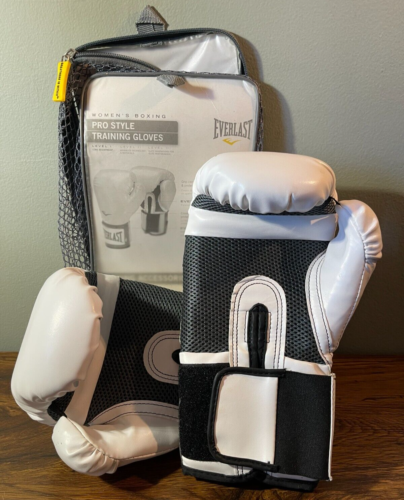 Everlast White Pro Style Training Gloves Boxing Sports Gym Sparring 12oz - Picture 1 of 12
