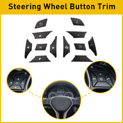 12PCS Black Wheel Steering Button Trim Fits for Mercedes Benz E C G Class NEW