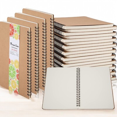 A5 Spiral Notebook,Soft Cover,Blank Sketch,Wire-Bound Journal 24 Pack