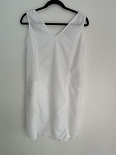 Ladies F&F Linen White Summer Holiday Beach Dress Size 10