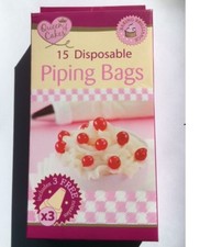 Image of Queen Of Cakes 15 Disposable Piping Icing Bags + 3 Nozzles Cake Cupcakes Baking