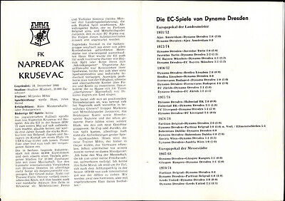 UEFA - Ec III 80/81 Sg Dynamo Dresden - Napredak Krusevac, 17.09.1980