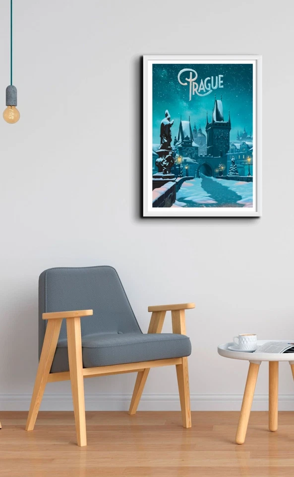 Travel Poster Winter Charles Bridge (Prague) - Image 3 of 4