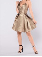 Metallic Gold Dress Size 2X NEW with Tags