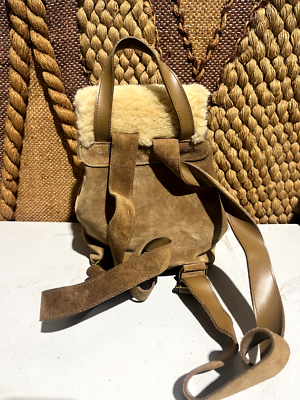 UGG Nordie Shearling & Suede Leather Mini Backpack Tan Ozwear Ugg Excursion Shearling Backpack ozb017 – The UGG Center main image 4