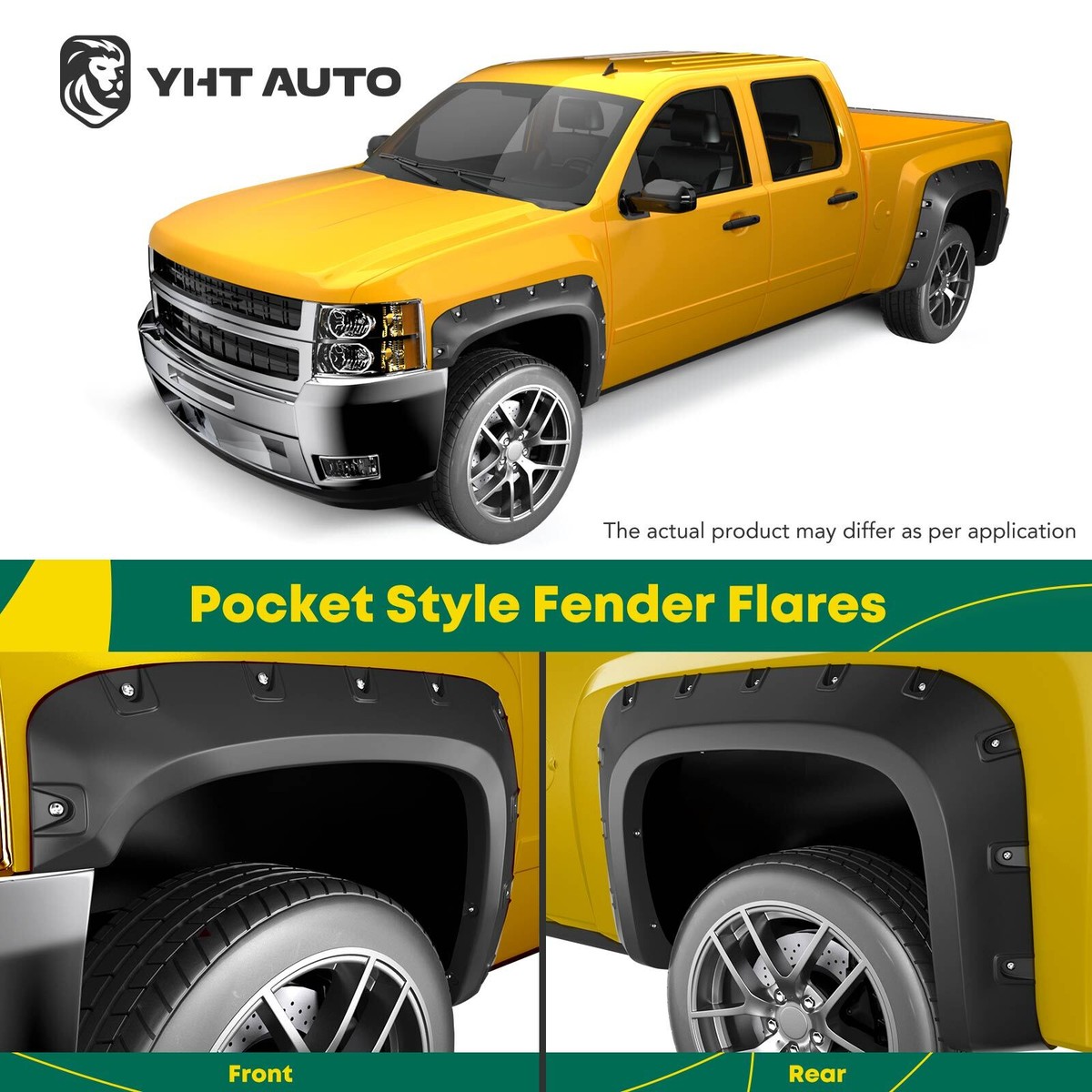 A-Premium 4x Fender Flares Front & Rear for Dodge Ram 1500 Ram