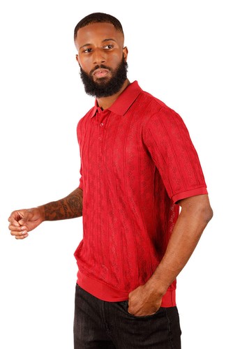 Barabas Men's French Crochet Floral Short Sleeve Polo Shirts 3P18 - 第 18/37 張圖片