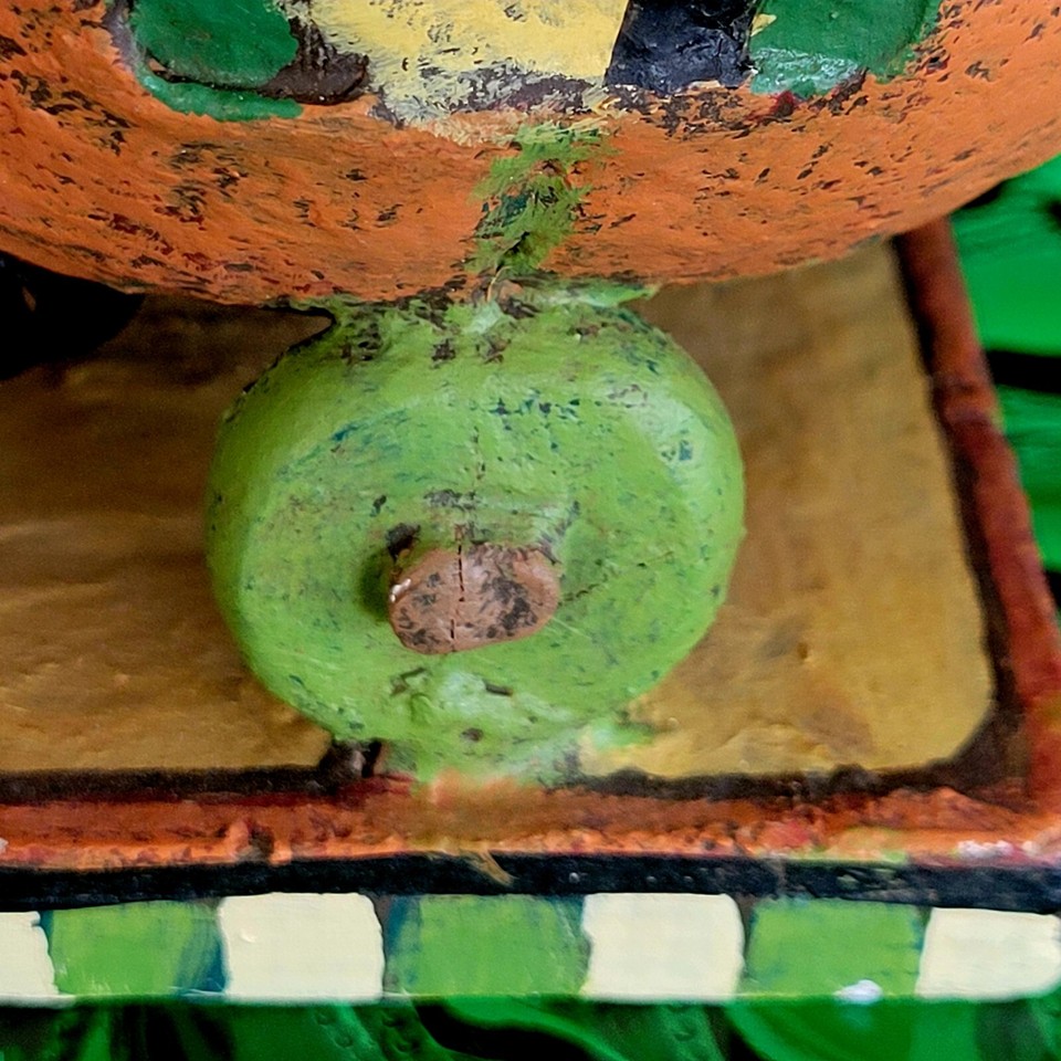 ESC Trading Co. Pumpkin Carriage Black Rat Crow Hand Painted Folk Art