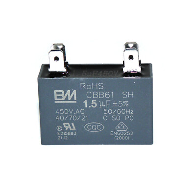 CBB61 450V 1.5UF Fan Motor Starting Capacitor 450VAC 50/60Hz