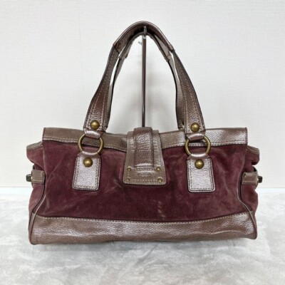 バッグ Vintage Coach Legacy suede Hand Bag COACH Legacy Satchel Handbag Suede Leather Bordeaux Women's From