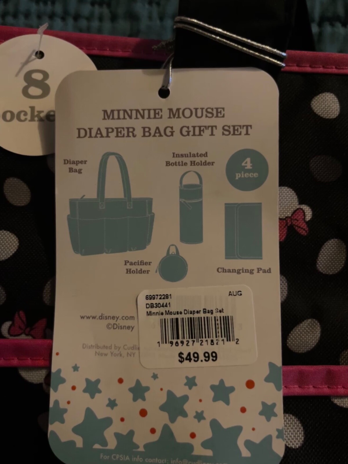 DISNEY MINNIE MOUSE DIAPER BAG GIFT SET