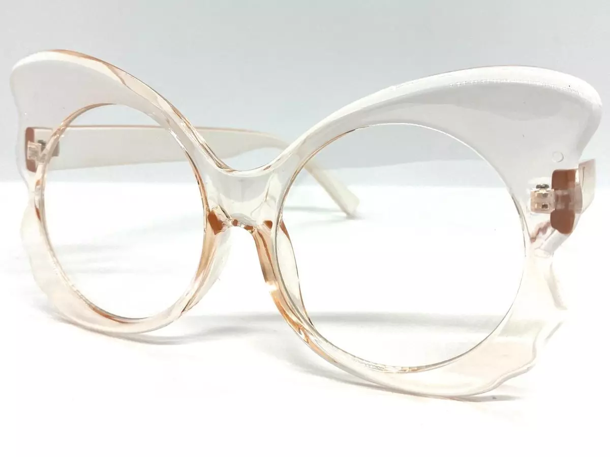 Clear frame sales glasses ebay