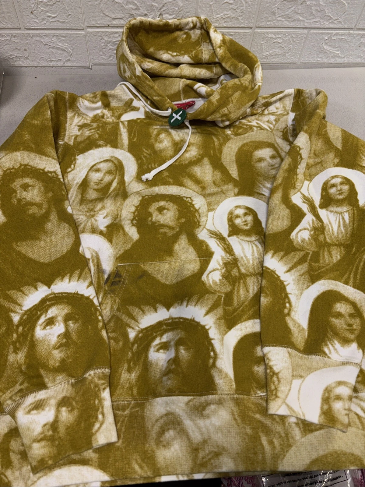 SUPREME JESUS & MARY G PULLOVER FELPA CON CAPPUCCIO GIACCA TAGLIA M