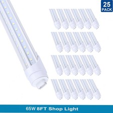 25Pack 8FT Led Shop Light R17D Led Tube Light 65W T8 Rotatable HO Base Warehouse