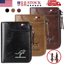 Men Men's RFID Blocking T1 Leather Wallet Credit Card ID Durable Waterproof