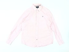 Crew Men's Pink Striped Slim Fit Dress Shirt - L