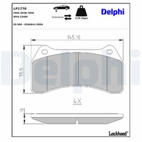 Delphi Bremsbelagsatz Scheibenbremse LP1770 FüR XJ Jaguar Type 2 X200 X350 X358