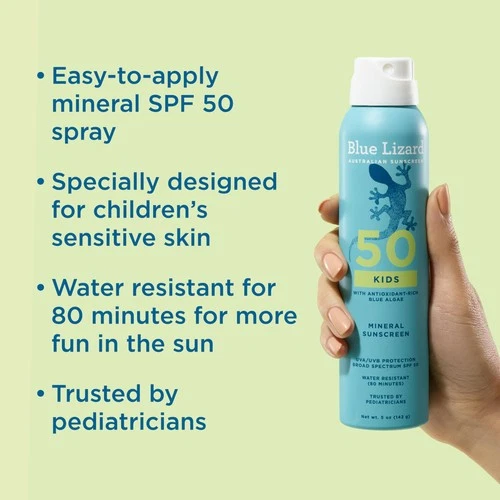 Blue Lizard Kids Mineral Sunscreen Spray SPF 50+, Brand, 1 Fl Oz (Pack of 1) - Picture 2 of 9