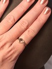 925 Sterling Silver Stamped Signed Black Spinel Heart RING SIZE 7 [P26]  — photo 8
