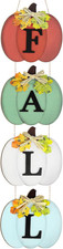 Fall Pumpkin Decoration Wooden Door Wreath for Front Door Sign Wall Signs, Thank