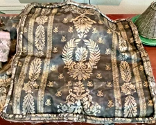 NOS Fortuny Fabric Cuts for Pillows Black Royal Bees Floral Shields Acanthus