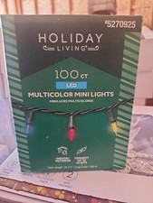 Holiday Living 100 Multicolor LED Mini String Lights Christmas w/ Green Wire NEW
