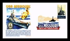 US COVER USS MISSOURI NAVAL BATTLESHIP FIRST DAY ISSUE PANDA CACHET
