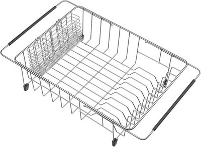 Large Expandable Dish Drying Rack Dish Rack Drainer with Stainless Steel Utensil