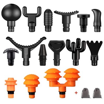 AiRelax Massage Gun Attachments for Hypervolt Go, Upgraded 15 15PCS, Black 