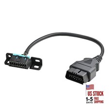Full 16 Pin OBD2 Male to Female Cable with Underdash Mount Bracket Wire