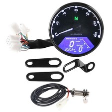 Speedometer Tachometer for Motorcycle 12000RPM Universal Motorcycle LED Backl...