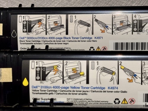 Dell Laser Printer 3000cn/3100cn Toner Cartridges: Cyan, Magenta, Yellow & Black - Picture 4 of 5