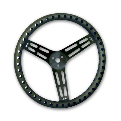 Longacre 56833 14'' Uncoated Black Aluminum - DRILLED - Dished