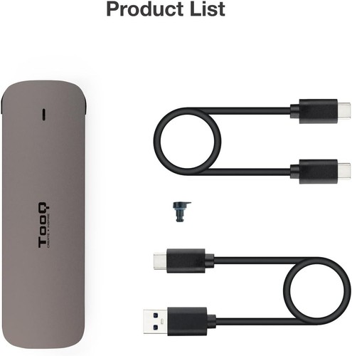 TOOQ TQE-2202BR – External Enclosure for M.2 NGFF SSDs, Aluminium, Brown - Afbeelding 7 van 7