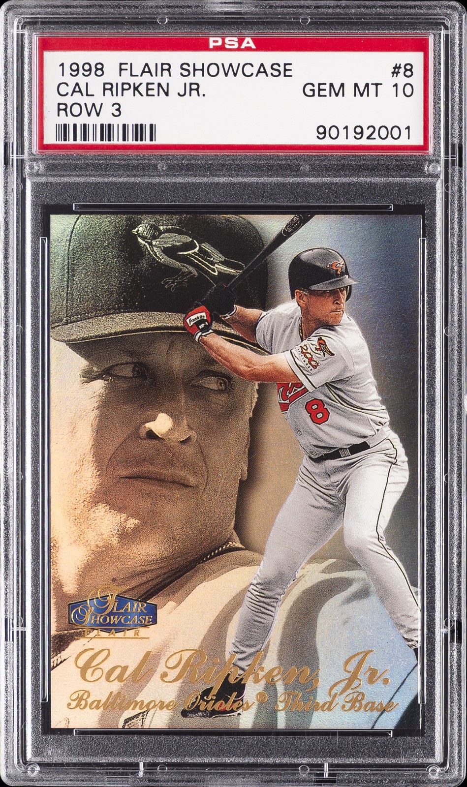 1998 FLAIR SHOWCASE ROW 3 #8 CAL RIPKEN JR. PSA 10