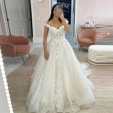 Wedding Dresses For Woman Bride Off the Shoulder Backless Lace A-line Appliques