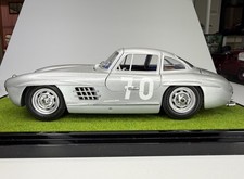 1954 Mercedes Benz 300SL 1:18 Bburago Silver Custom Le Mans Diecast Model Car