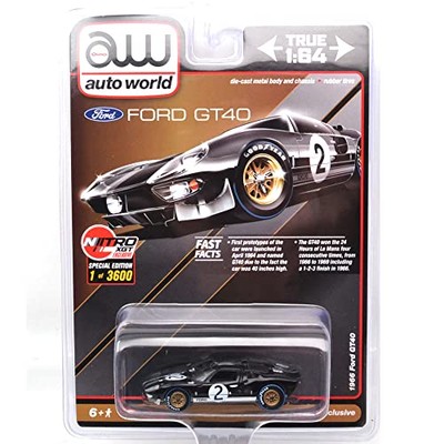 Auto World Maßstab 1:64 Ok Toys Exclusive - 1966 Ford Gt40#2 (schwarz) Ok Toys Exclusi