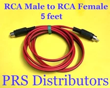 One RCA Audio / Video Extension Cable, RCA Male to RCA Female 5 feet