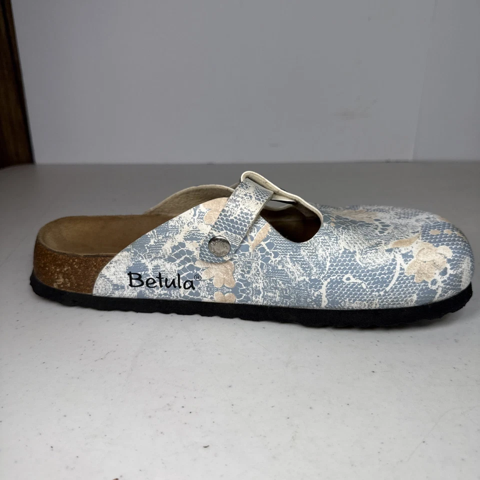 BETULA BY Birkenstock Women's Blue White Floral Print Clogs Size EU 41 US 10 - Image 2 of 4