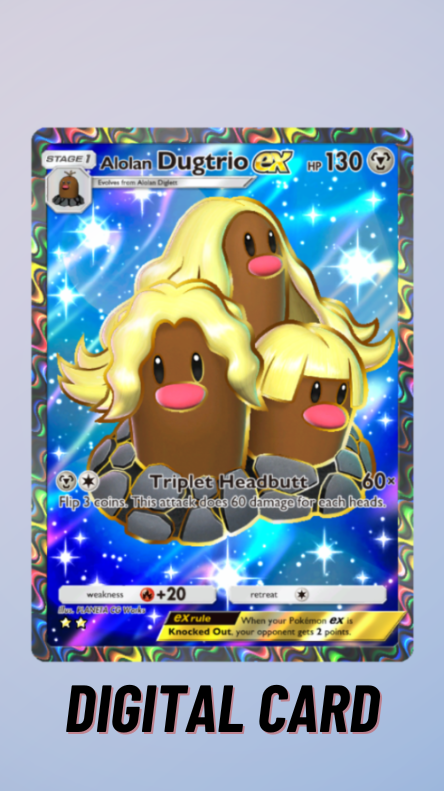 Alolan Dugtrio EX Extradimensional Crisis Pokemon TCG Pocket 2 Star  (English)