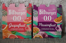 2 Bitburger Pappausschnitte 6er Träger Grapefruit Passionfruit 2026 Bier Sammler