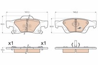 Bremsbelagsatz FÜR Jeep Grand Cherokee Iv (Wk, WK2) - Trw GDB4448
