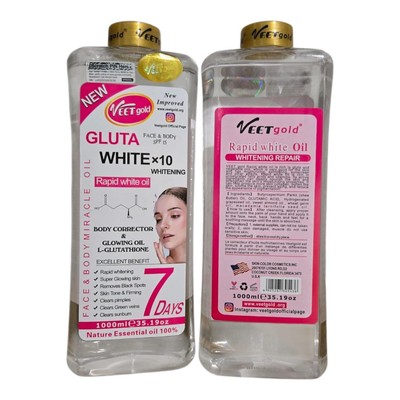 veet gold Gluta ×10 Face body corrector oil 1000ml spf 15 1piece