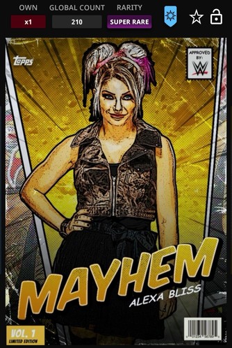 WWE Topps Slam Alexa Bliss - 2020 Mayhem Motion Super Rare 210cc *NOT PHYSICAL*