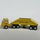 Tonka Bottom Dump Truck Semi & Trailer Yellow Vintage Pressed Steel Toy Rig