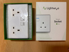 Lightwave RF Gen 2 Smart Socket L42WH 2 Gang Double Socket White Metal - New