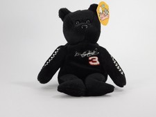 GOLD'N BEARS Collectable Bears Dale Earnhardt. 3 Black Beanie Plush w/Stitching