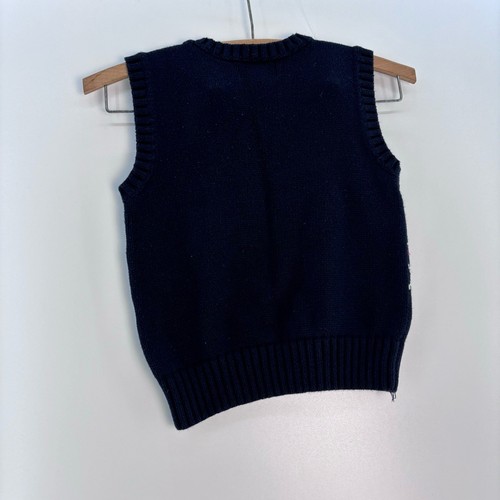 Chaps Boys 4 Sweater Vest V Neck Winter Moose Holiday Christmas Black Fair Isle - 第 2/4 張圖片